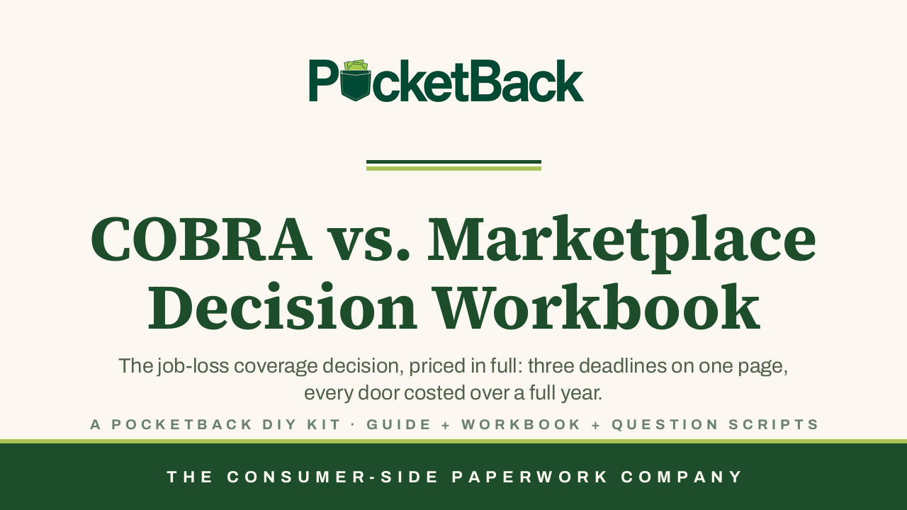 COBRA vs. Marketplace Decision Workbook cover