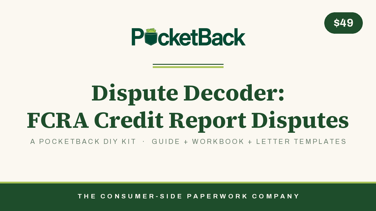 Credit Report Error Dispute Kit cover