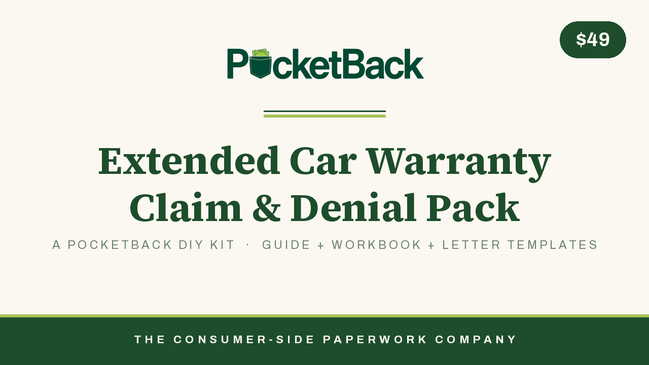 Extended Car Warranty Claim & Denial Pack cover