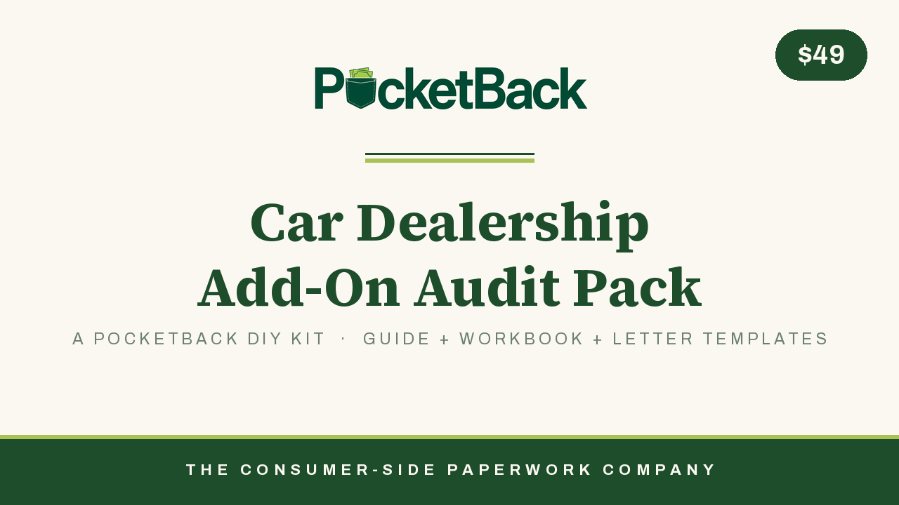 Car Dealership Add-On Audit Pack cover