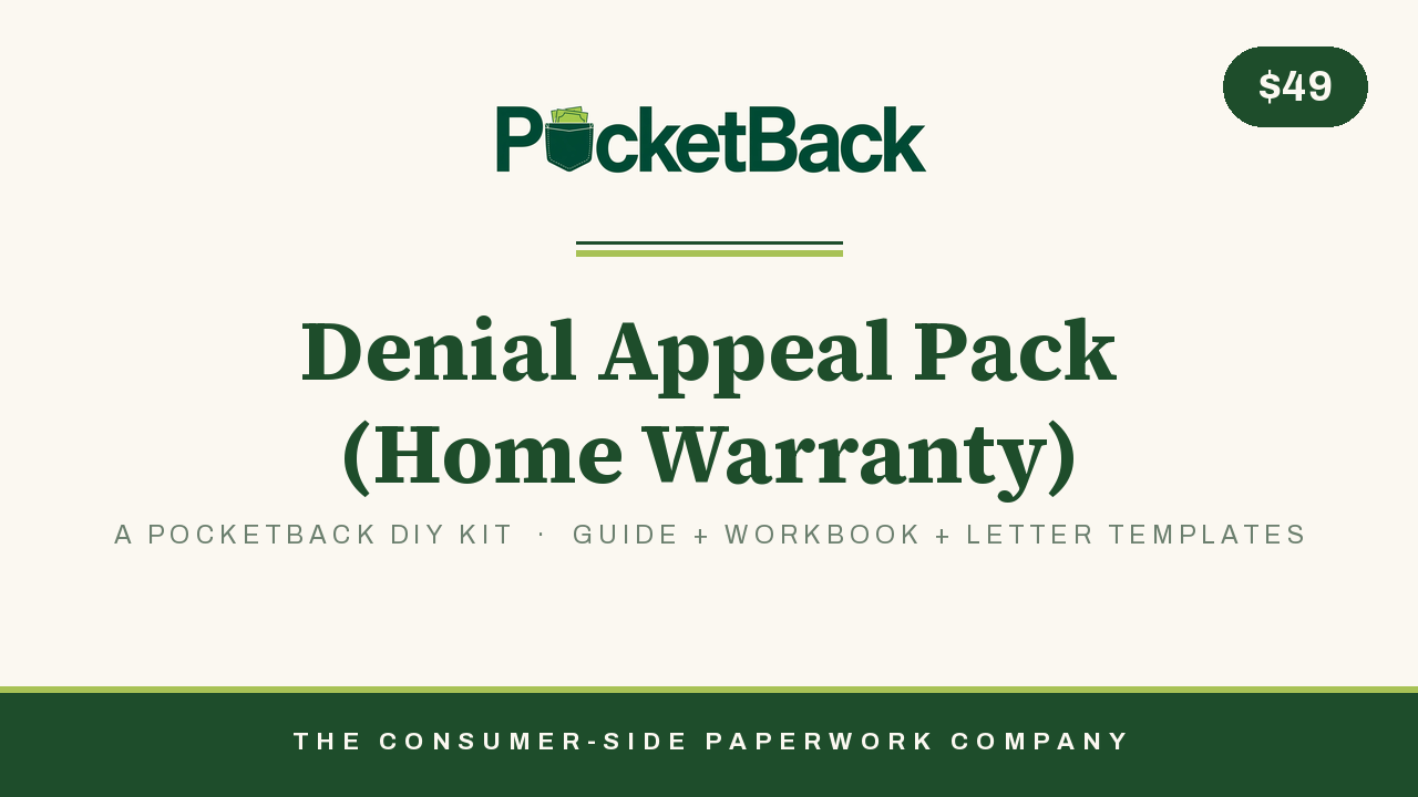 Home Warranty Denial Appeal Kit cover