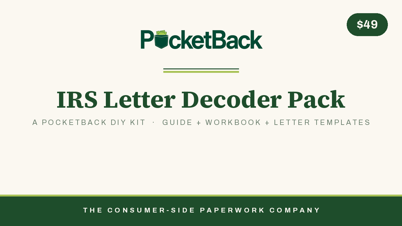 IRS Letter Decoder Pack cover