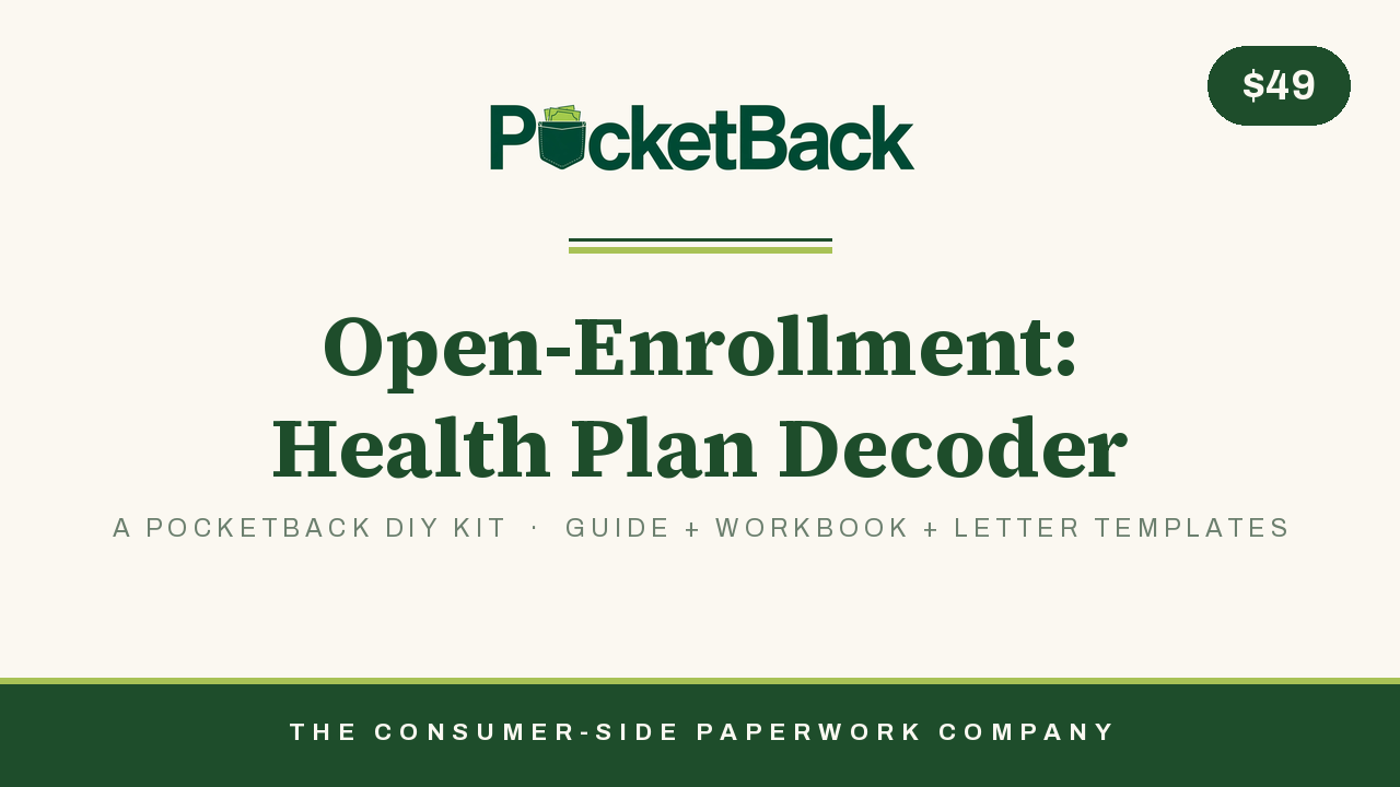 Health Insurance Plan Comparison Workbook cover