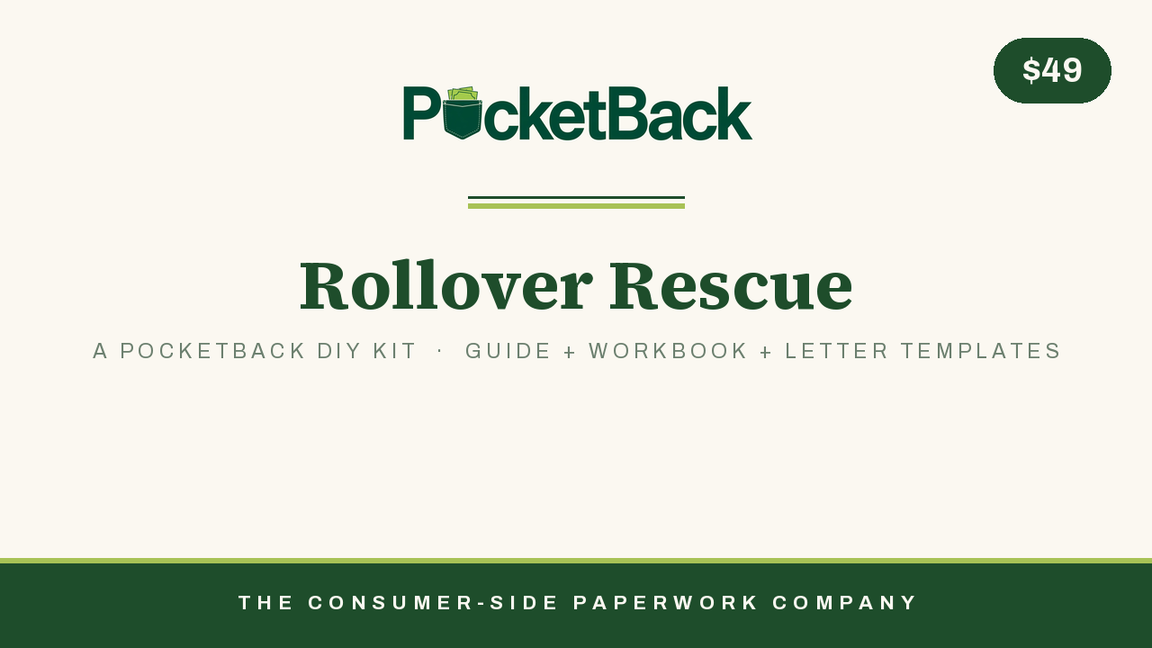Old 401(k) Options and Rollover Workbook cover