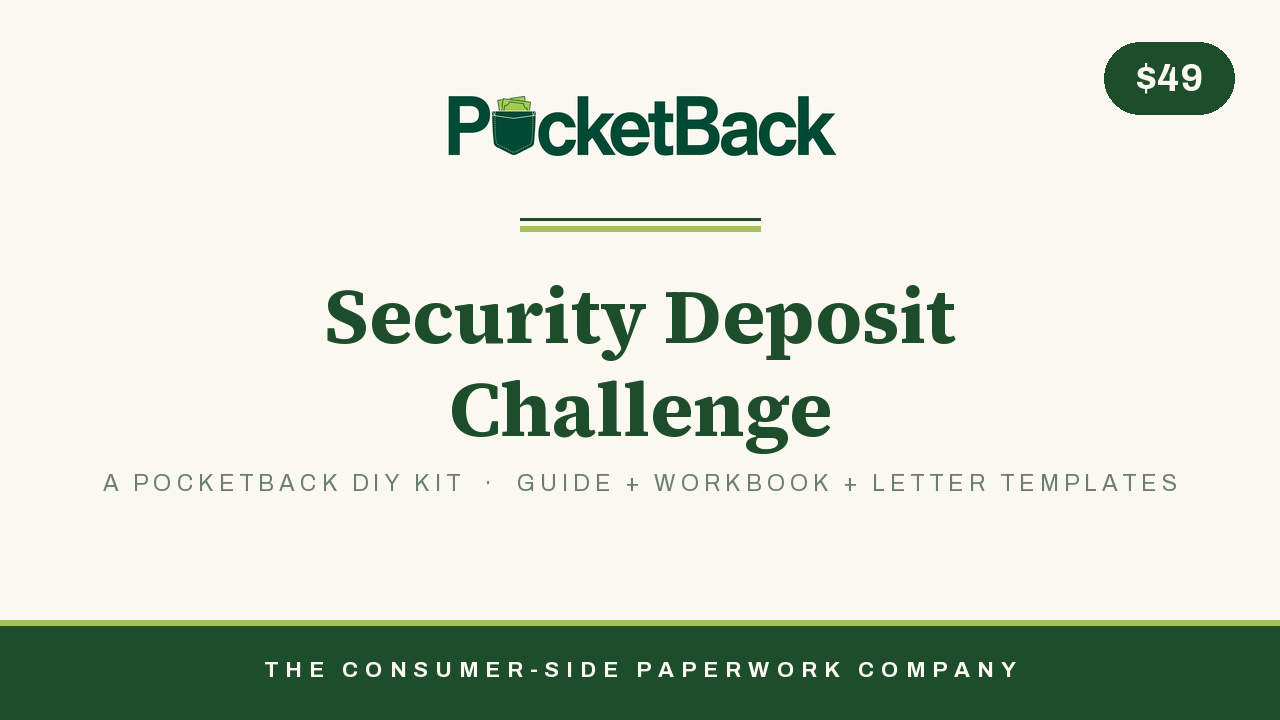 Rental Security Deposit Deduction Dispute Kit cover