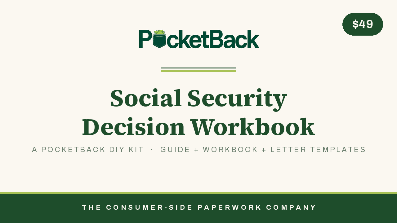 Social Security Claiming Age Comparison Workbook cover