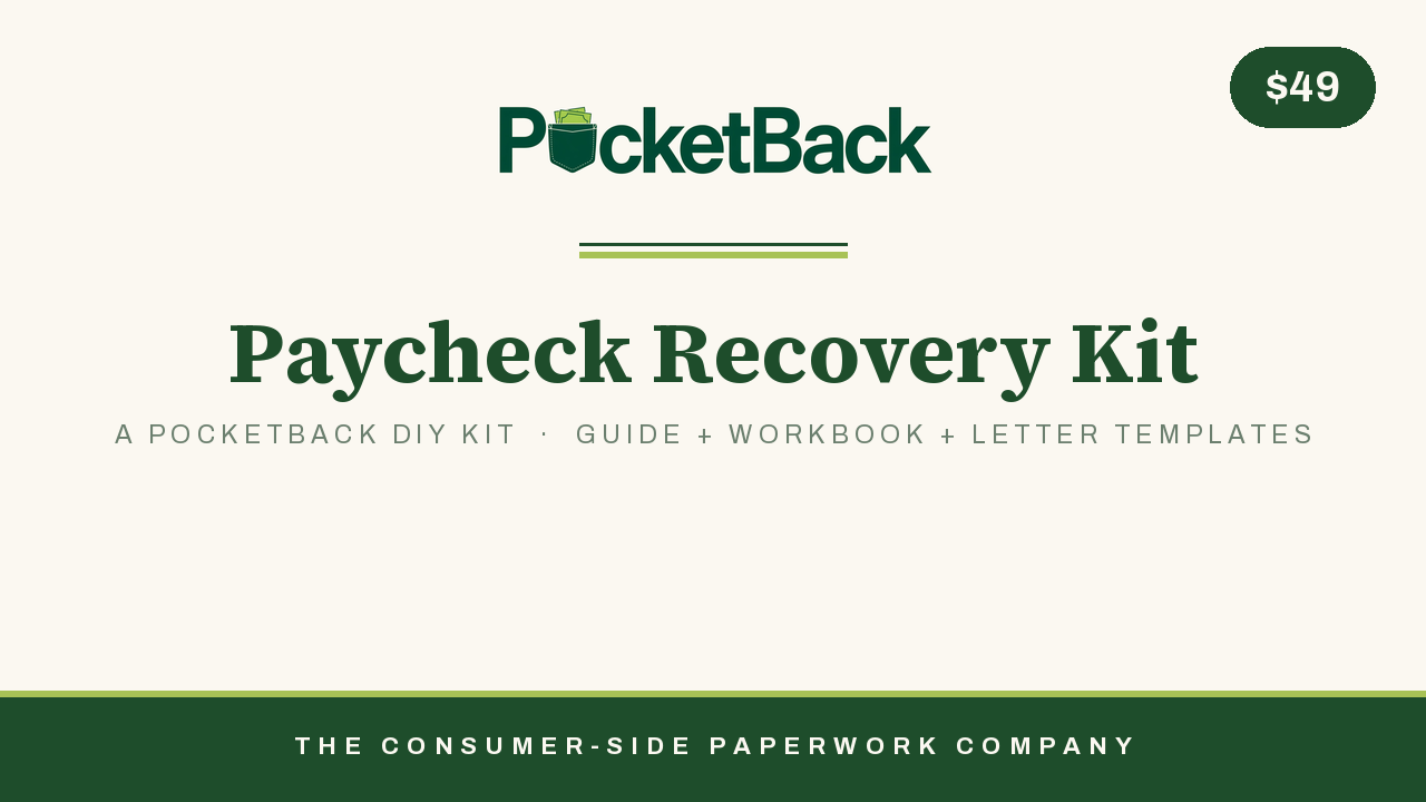 Unpaid Wages and Paycheck Error Kit cover